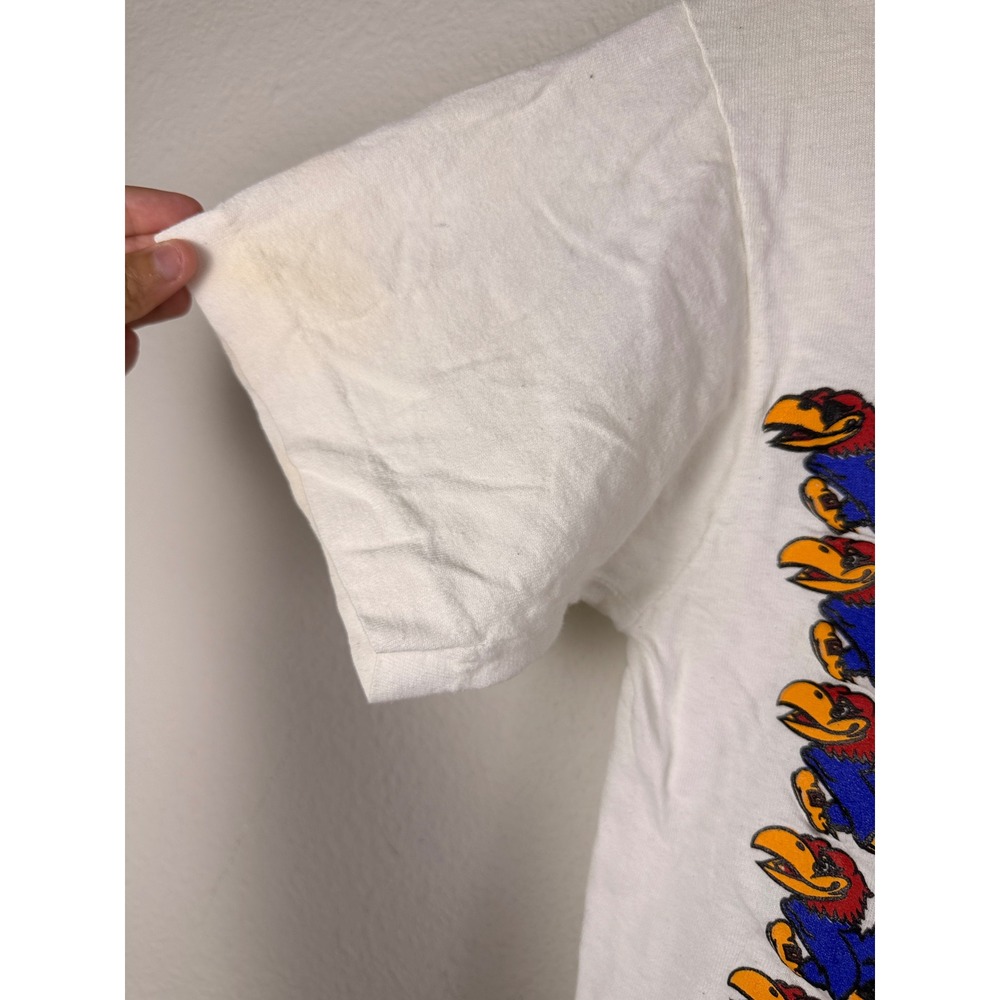 Vintage Fruit of the Loom Kansas Jayhawks T-Shirt White Small USA Single Stitch - Picture 7 of 9